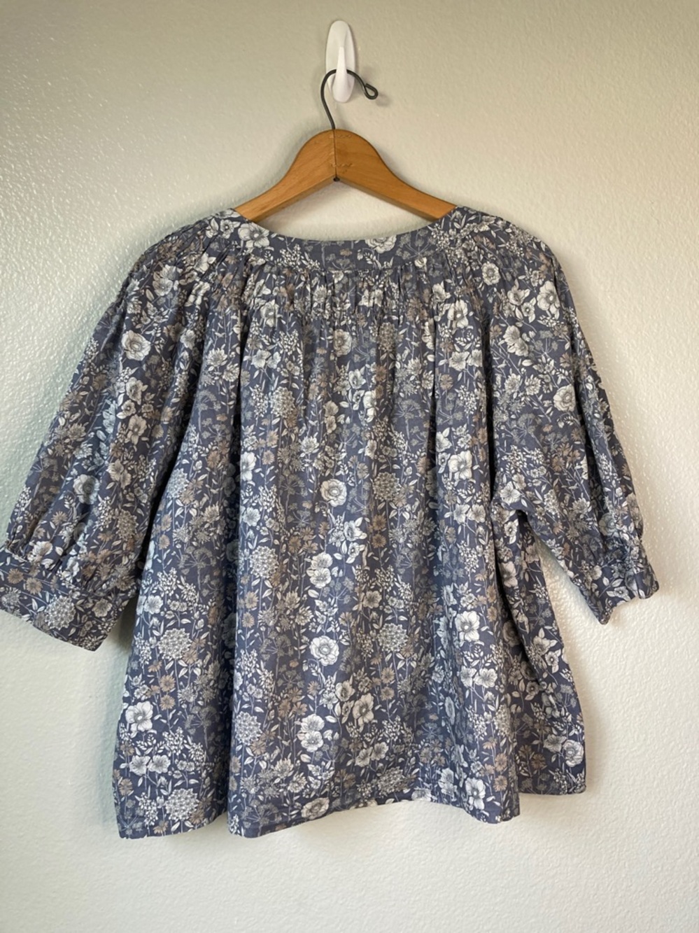 Studio Sanderson Uniqlo Botanical Floral Print Top Blouse Cottagecore Peasant XL - Picture 6 of 11